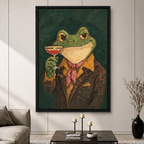 Dapper Frog Portrait Canvas Wall Art