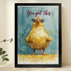 "You Got This motivational watercolor chick canvas print"