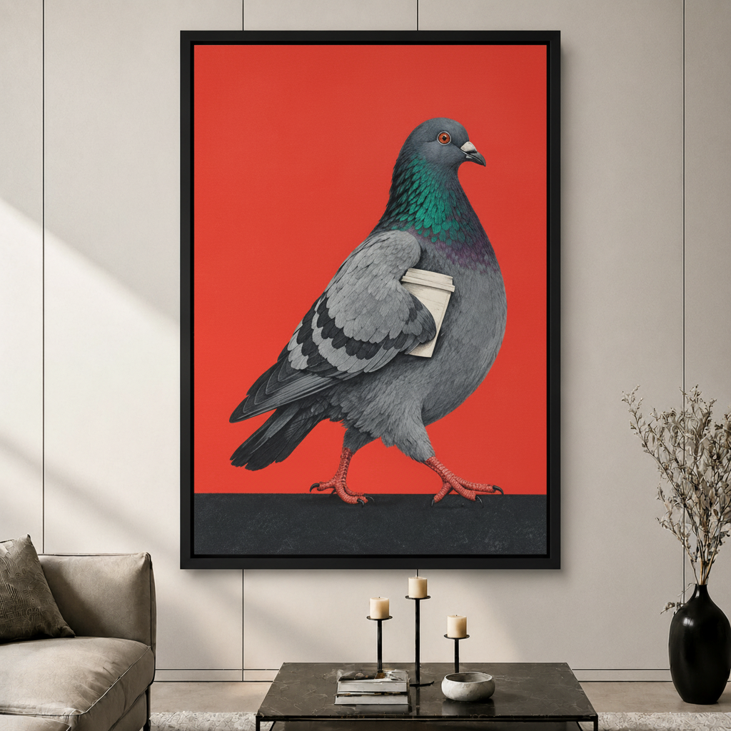 Urban Pigeon Pop Art Canvas Wall Art