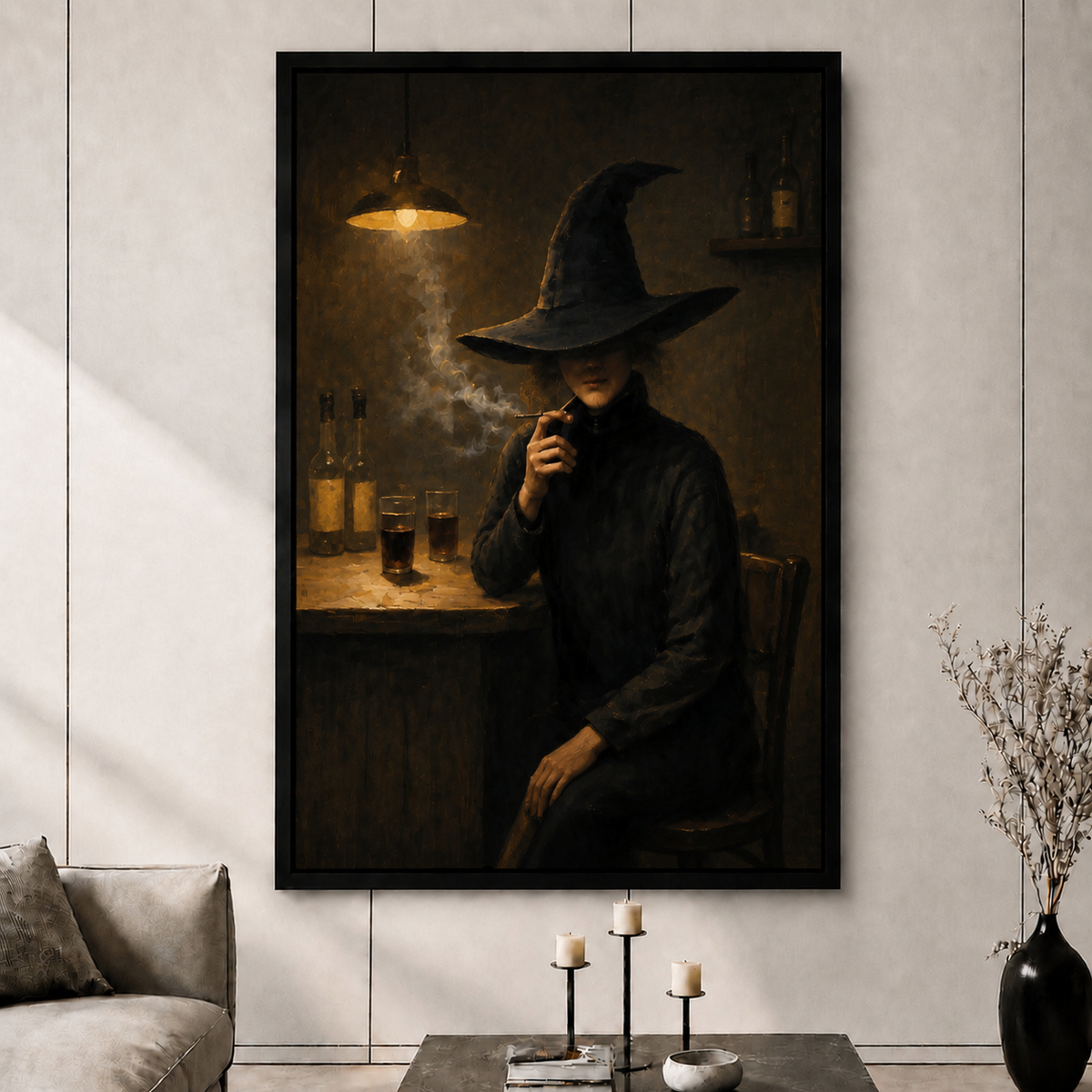 Gothic Witch Bar Dark Moody Canvas Art