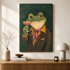 Dapper Frog Portrait Canvas Wall Art