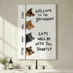 Personalized Cats Bathroom Wall Art Print w6613