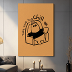 Take Time to Chill Cat Coffee Funny Canvas Print