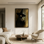 Witch with Martini Gothic Portrait Canvas Art