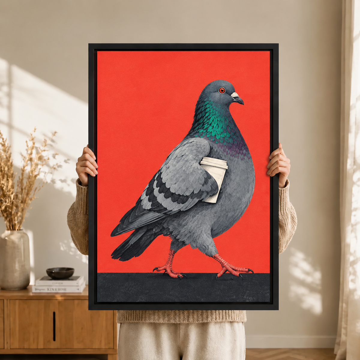 Urban Pigeon Pop Art Canvas Wall Art