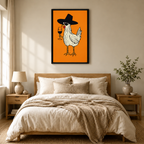 Funky Chicken Wine Pop Art Canvas