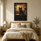 Black Cat Bar Canvas Wall Art