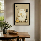 Funny Cat Wine Lover Whimsical Canvas Wall Art