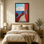 Mediterranean Black Cat Canvas Wall Art