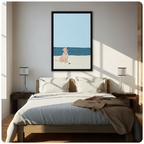 Coastal Lab Beach Day Minimalist Canvas Art w6097