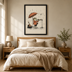 Rainy Jazz Frog Vintage Trumpet Wall Art