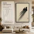 Three Cats Ink Shadow Canvas Wall Art