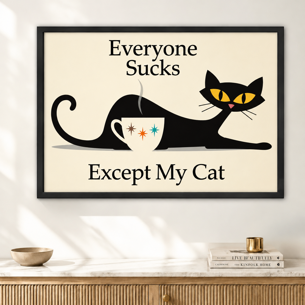 Everyone Sucks Except My Cat Canvas Art