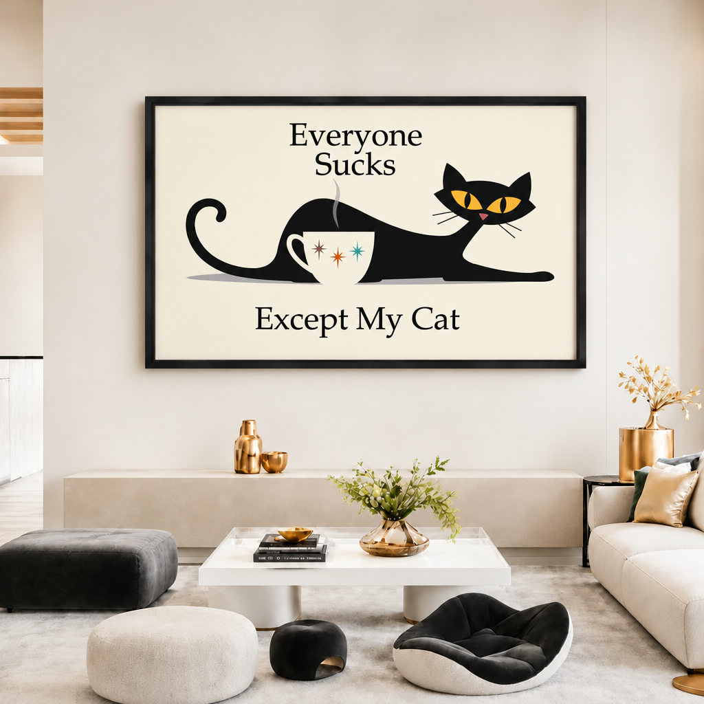 Everyone Sucks Except My Cat Canvas Art