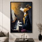 Greyhound Pianist Oil Painting Canvas Art