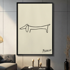 Picasso Dachshund Line Art Canvas Wall Decor w7028