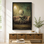 Bookish Octopus Reading Glasses Gothic Fantasy Canvas Print w6084