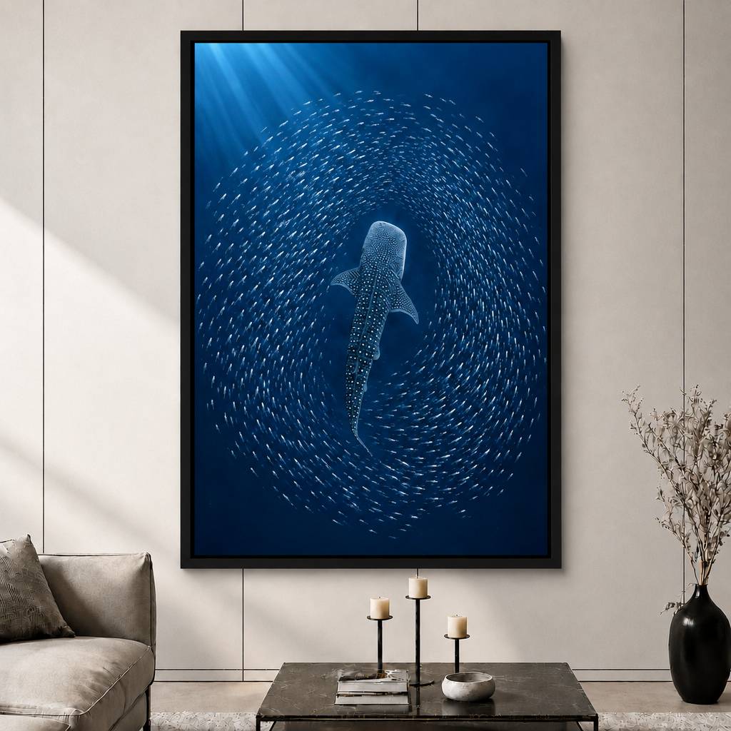 Whale Shark Ocean Spiral Canvas Art