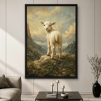Pastoral Lamb Vintage Oil Canvas Art