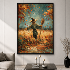 Autumn Scarecrow Field Canvas Wall Art