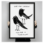 One For Sorrow Magpie Funny Quote Canvas Print
