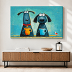 Funky Dogs Coffee Colorful Canvas Wall Art