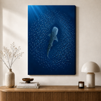 Whale Shark Ocean Spiral Canvas Art