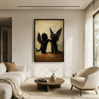 Black Winged Kittens Gothic Portrait Canvas Art