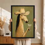Cowboy Horse Martini Oil Painting Canvas