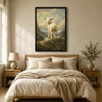 Pastoral Lamb Vintage Oil Canvas Art