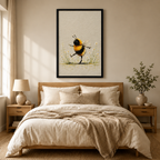Whimsical Bumblebee Dancing Daisy Canvas Art