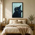 Black Cat Oil Painting Canvas Wall Art