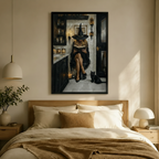 Witch Reading Black Cat Gothic Canvas Wall Art