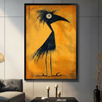 Abstract Black Bird Canvas Wall Art | Minimalist