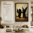 Black Winged Kittens Gothic Portrait Canvas Art