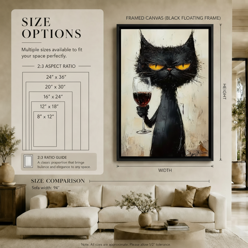 主图2 - 黑猫持红酒杯尺寸信息图