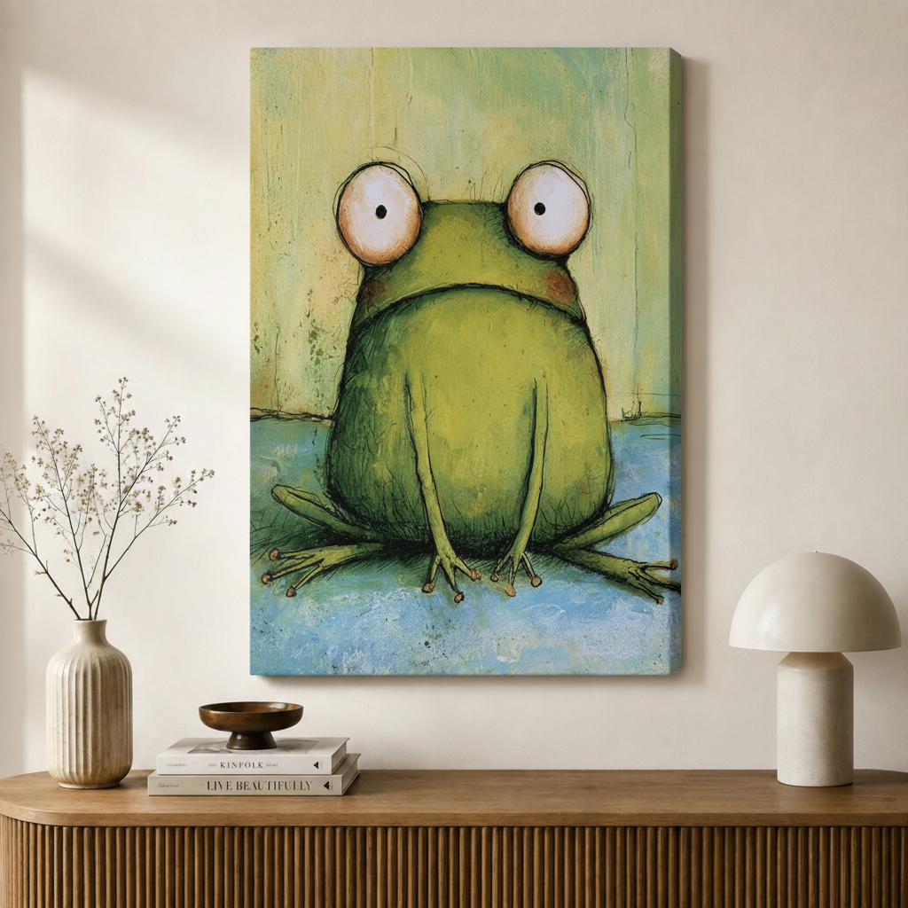 Whimsical Frog Canvas Wall Art