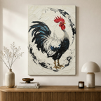 Abstract Rooster Ink Splash Canvas Art
