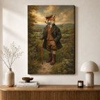 Dapper Fox Gentleman Oil Painting Canvas Art