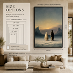 Owl and Penguin Sunset Antarctic Canvas Art