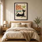 Bad Kitty Lounge Retro Mid-Century Canvas Art