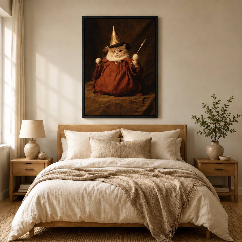 Wizard Cat Oil Painting Canvas Art