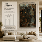 Black Cat Gothic Cottage Autumn Night Canvas Art