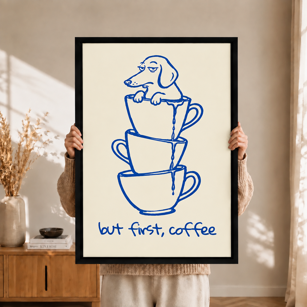 模板3 - But First Coffee腊肠犬