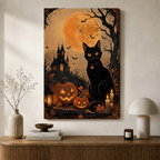 主图3 - Halloween Cat Moon Stretched Canvas