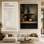 Witch Cat Dark Academia Canvas Wall Art