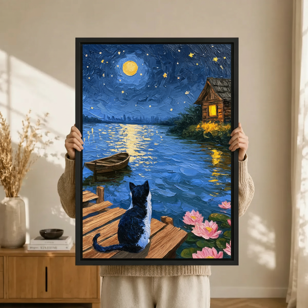 图3 - 猫望月夜湖