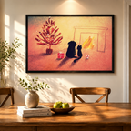模板3 - 圣诞猫狗壁炉