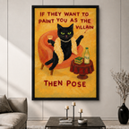Villain Pose Black Cat Canvas Art