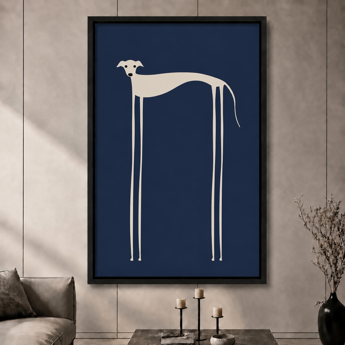 High-end abstract long leg dog canvas decorative painting